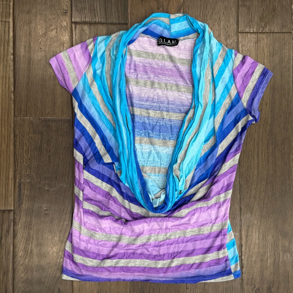 Glam Purple and Blue Short Sleeve Tee
